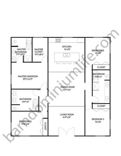 40'x40 metal building house plans|40x40 barndominium plans.